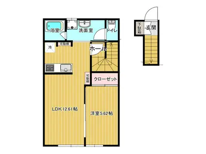 メゾンクレール202・203・204 株式会社十和田宅建メイト(1LDK/2階)の間取り写真
