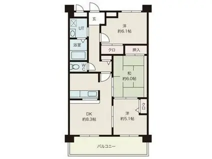 サンコート八事 1棟(3DK/4階)の間取り写真