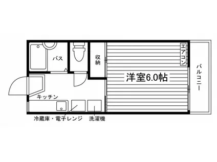 マナハウスII(1K/2階)の間取り写真