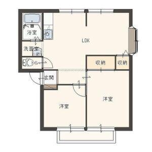 アイランドハイツA(2LDK/1階)の間取り写真