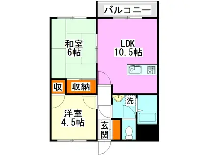 メゾン・ド・フォレット(2LDK/1階)の間取り写真