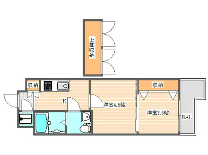 NO55 WES-PROJECT55博多(2K/13階)の間取り写真