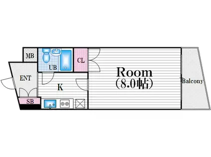 豊崎ハイツ(1K/2階)の間取り写真