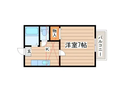 スコルピア(1K/2階)の間取り写真