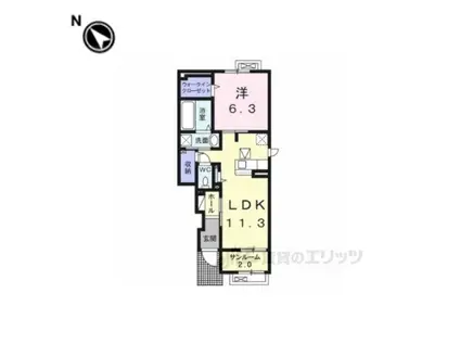 メゾン・シャトン1(1LDK/1階)の間取り写真