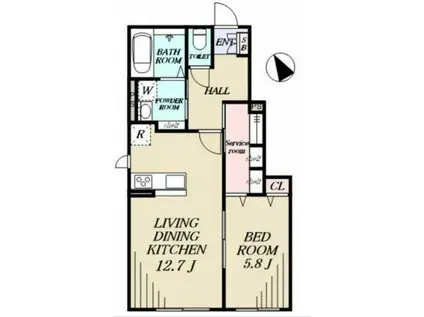 プラナス浜崎(1SLDK/1階)の間取り写真