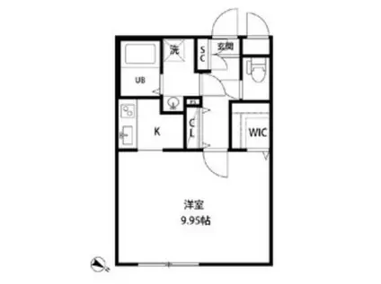 ZESTY幡ヶ谷(1K/4階)の間取り写真