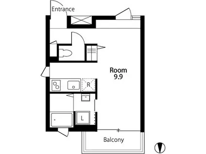 HIKARIUM(ワンルーム/2階)の間取り写真