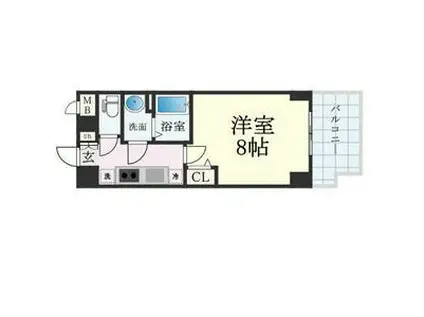 プレサンス神戸セレスティア(1K/8階)の間取り写真