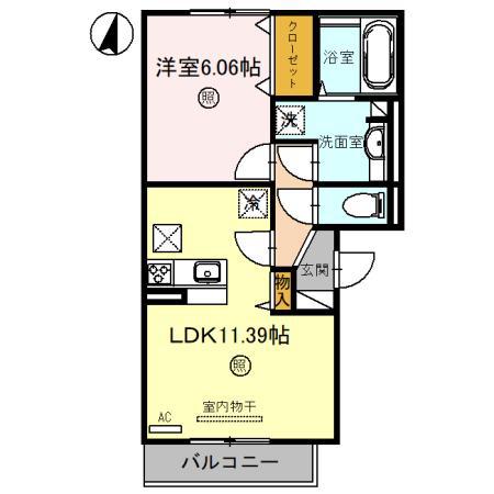 ベルコート川崎(1LDK/1階)の間取り写真
