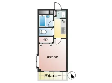 MARCH (1K/2階)の間取り写真