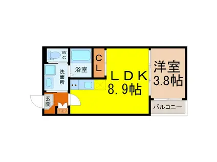 KKテラス金山(1LDK/1階)の間取り写真