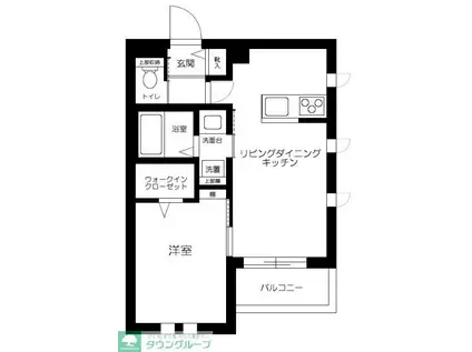 プリモ下北沢(1LDK/2階)の間取り写真