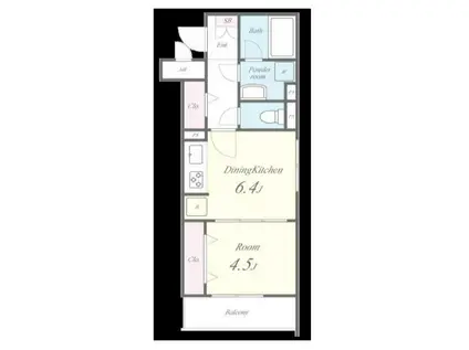 コンフォート(1DK/3階)の間取り写真