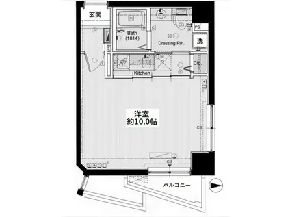 レアシス西日暮里(1K/8階)の間取り写真