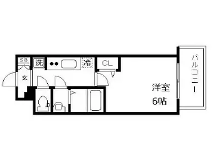 プレサンス難波デヴァンテ(1K/7階)の間取り写真