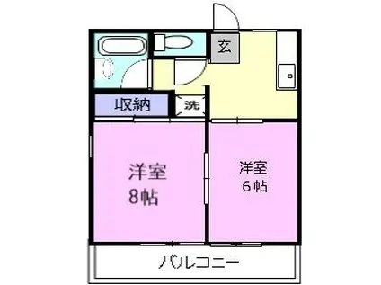 サンコーポコシバ(2DK/2階)の間取り写真