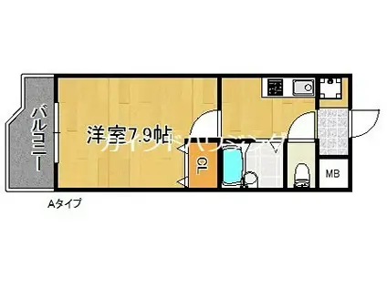 ラフィーネ北島(1K/3階)の間取り写真