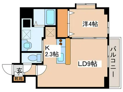 FIOORE(1LDK/9階)の間取り写真