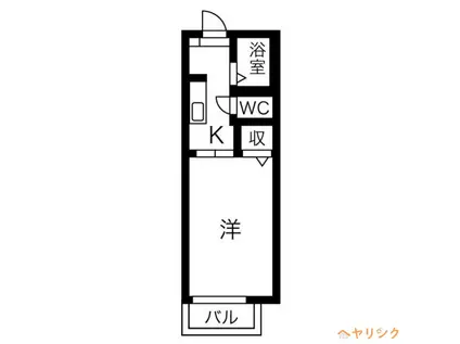 クレベール庄内緑地(1K/2階)の間取り写真