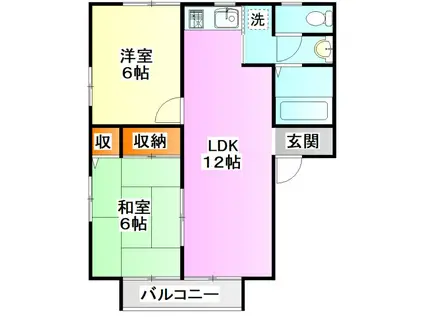 リーベンヴィーブル(2LDK/2階)の間取り写真
