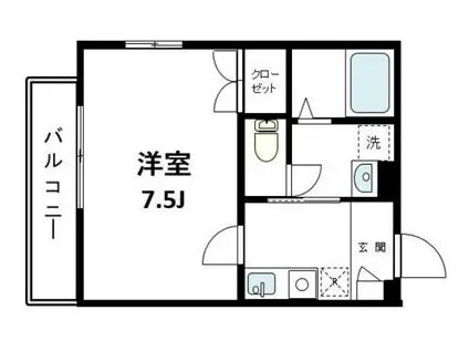 サンテラス南麻布(1K/1階)の間取り写真