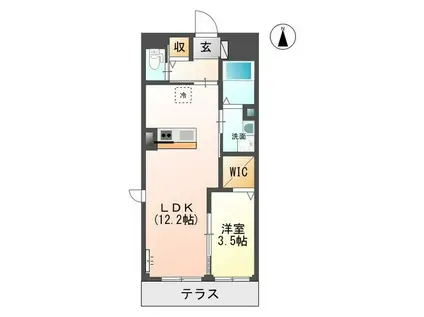 アクアマリーナ(1LDK/2階)の間取り写真