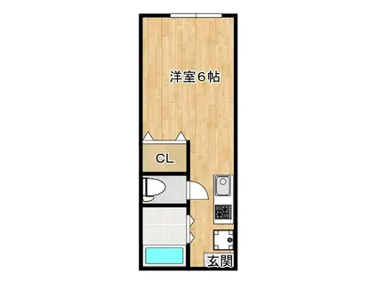 パンプキンハウス(ワンルーム/1階)の間取り写真