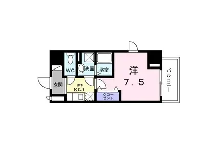 スアヴィス鳩ケ谷(1K/4階)の間取り写真