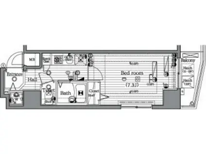 ガラ・ステージ御茶ノ水(1K/7階)の間取り写真