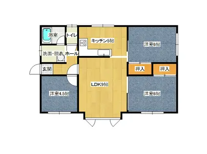 ONLYワン末永(3LDK/1階)の間取り写真