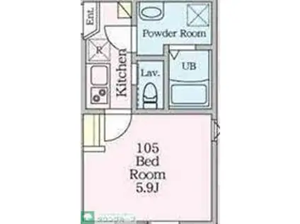 マックスメゾン上大岡(1K/2階)の間取り写真