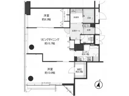 浜松町スクエアSTUDIO(2LDK/20階)の間取り写真