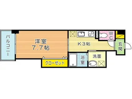 LA CHANTER (1K/3階)の間取り写真
