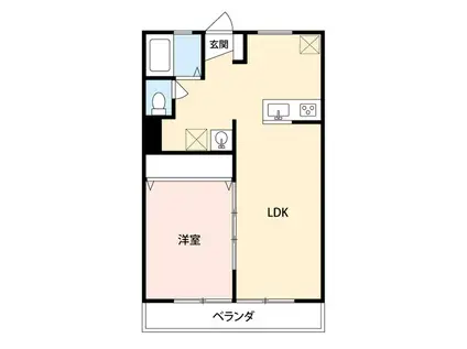 サンライズ(1LDK/1階)の間取り写真