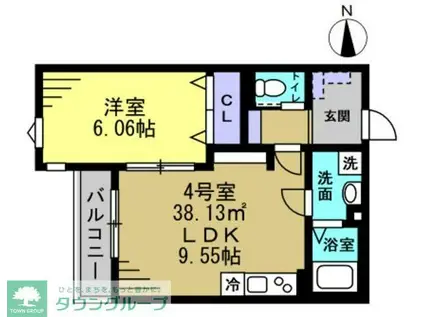 セミカ葛城 II(1LDK/2階)の間取り写真