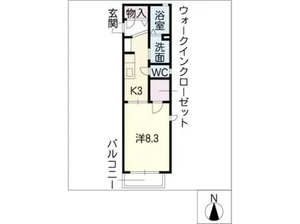 メゾン御器所(1K/1階)の間取り写真