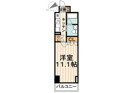 プラティーク清澄白河(1K/2階)の間取り写真