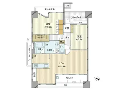 ファーストレジデンス紙屋町(2LDK/12階)の間取り写真