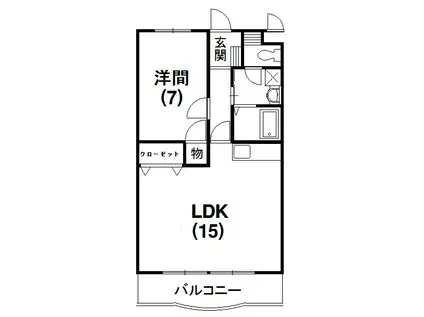 トピア清龍II(1LDK/2階)の間取り写真