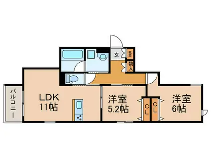 HEBEL MAISON 野江(2LDK/4階)の間取り写真