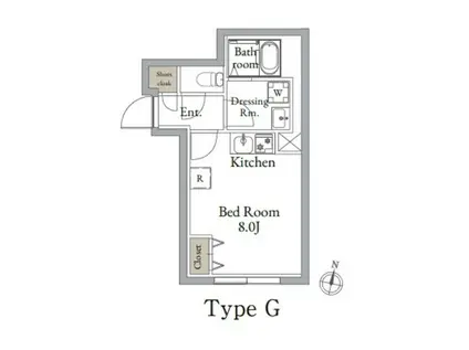 LIVEFLAT東高円寺II(ワンルーム/4階)の間取り写真