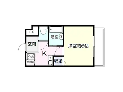 ドム・シンエイ(1K/4階)の間取り写真