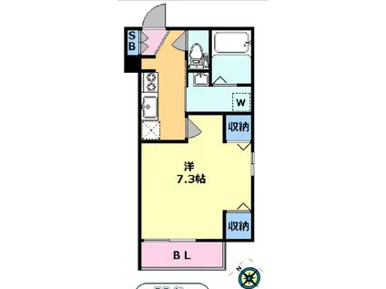 クレールサンチャ(1K/3階)の間取り写真