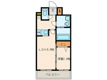 エトワール学研都市(1LDK/7階)の間取り写真