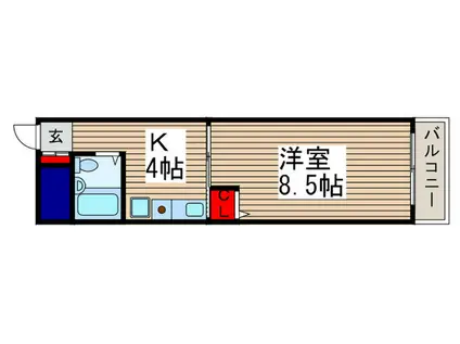 ルミネッセンス茂出木(1K/3階)の間取り写真