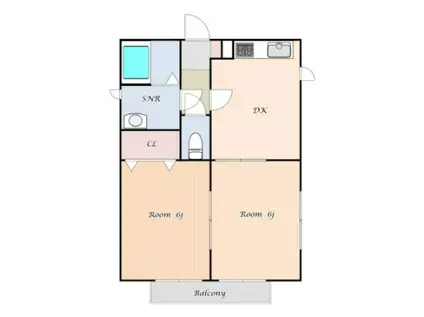 ボナール鷺沼台(2DK/2階)の間取り写真