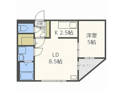 ラシュエットIII(1LDK/1階)の間取り写真