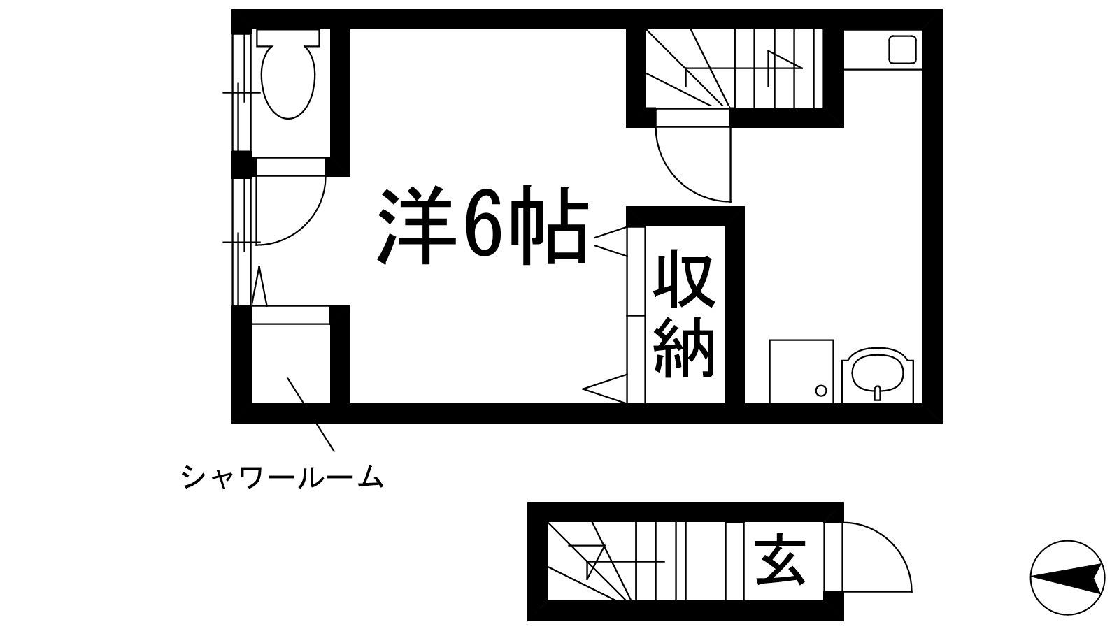 滝山アパート(ワンルーム/2階)の間取り写真