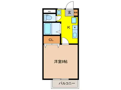 ステイツ丸山(1K/1階)の間取り写真